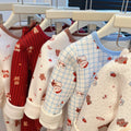 Autumn wintergirlthickened home wear suit baby heattech autumn clothes and long trousers trendy pajamas kids clothes children's clothing