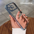 Electroplated lens film tpu soft shell suitable for iphone17promax mobile phone case transparent apple 16/15 anti-fall case