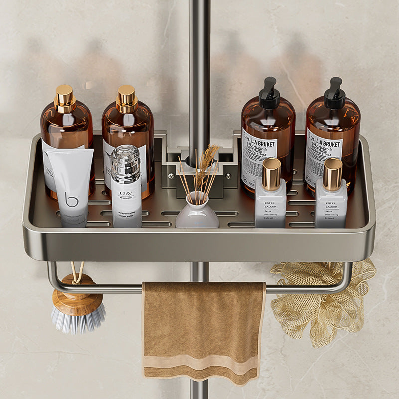 Shower rack No punching toilet Shower rod Bathroom tray Household shower room Storage basket hanger