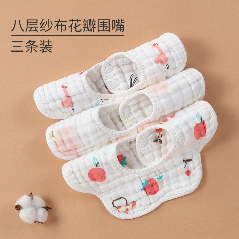Babibele kids' washcloth & brushing bib - pure cotton waterproof baby bib/towel for spitting up & drool