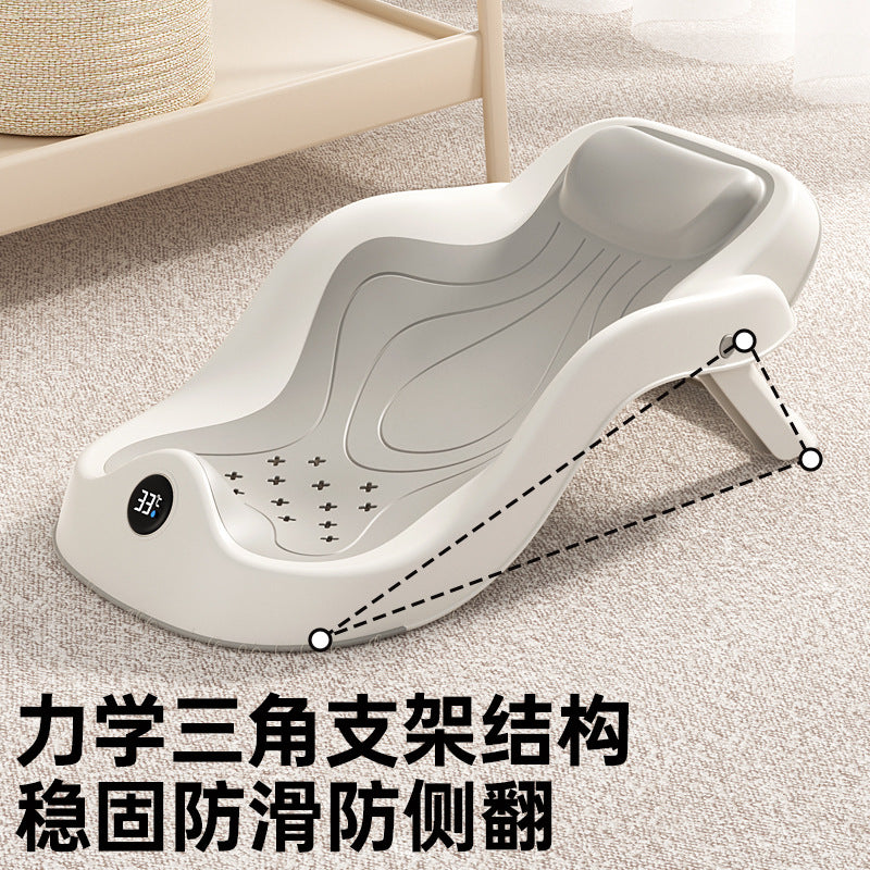 Baby bath support - newborn bath rack, bath bed, bathing aid, baby can sit & lie down, bathtub mat, seat, bath pad