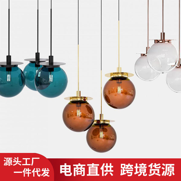 Novelty contrasting color dessert shop glass chandelier fashion designer restaurant clothing shop coffee shop round ball personalized chandelier