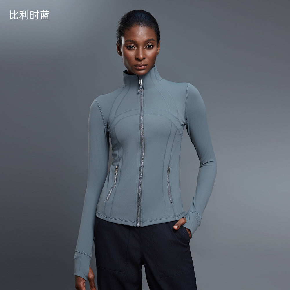 Autumn long-sleeve yoga top - stretchy, slim-fit activewear jacket for women - outdoor cycling, running, and fitness - model d25151