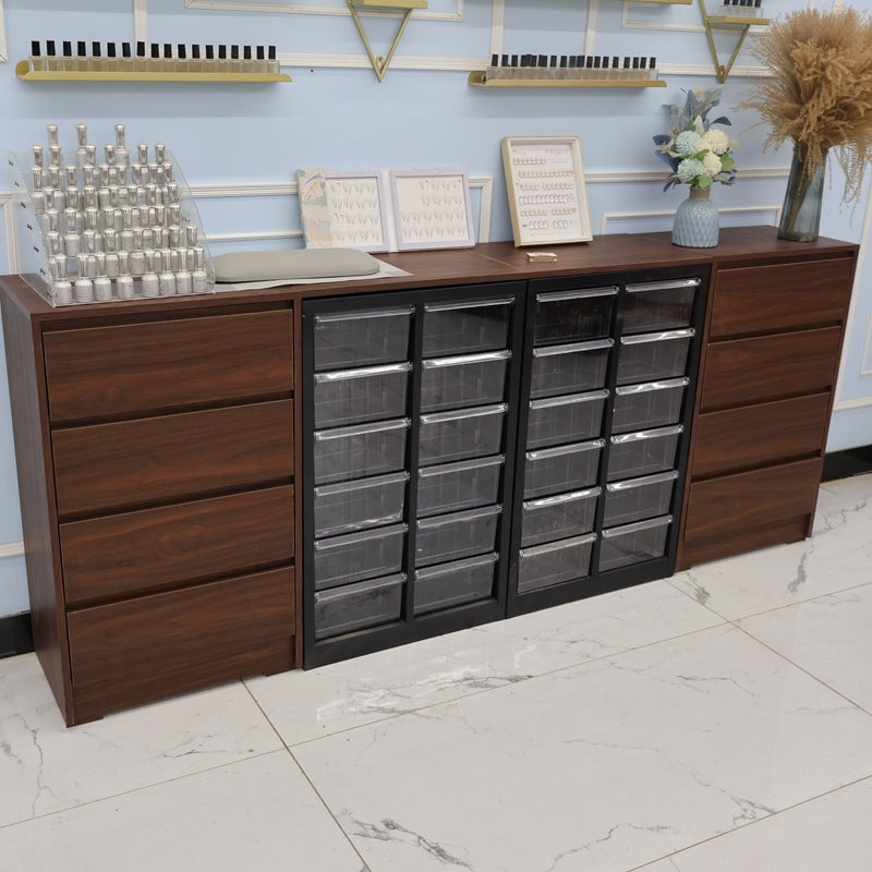 Solid wood antique walnut manicure counter display cabinet nail polish storage cabinet nail polish glue nail shop locker