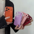 Suitable for apple 16promax to turn into 17 small v pattern plain leather wristband mobile phone case iphone17pro anti-fall case 14