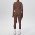 pure color brushed tight tank top nine-point long three-piece sports running fitness yoga suit