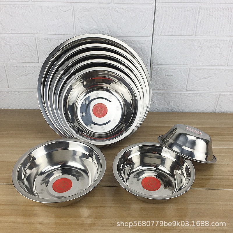 Stainless steel soup basin for home canteen stainless steel bowl kindergarten small soup bowl vegetable basin seasoning basin 304 thickened basin