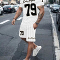 Men's casual tracksuit set, featuring a "32" number print, a popular cross-border european and american style