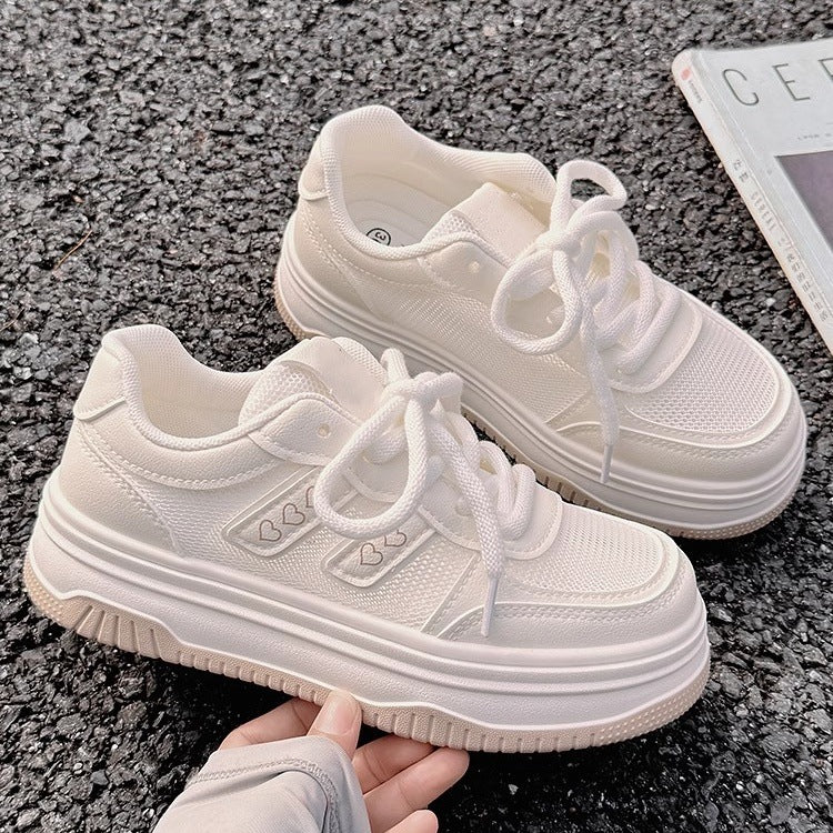 Autumn women's white sneakers - perfect with skirts, 2025 new arrival, bestselling mesh shoes, breathable mesh casual shoes, athletic sneakers