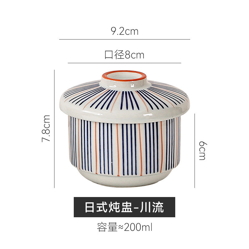 Creative ceramic underglaze dessert stew pot bird's nest tonic steamed egg bowl hotel restaurant high-looking small stew pot with lid