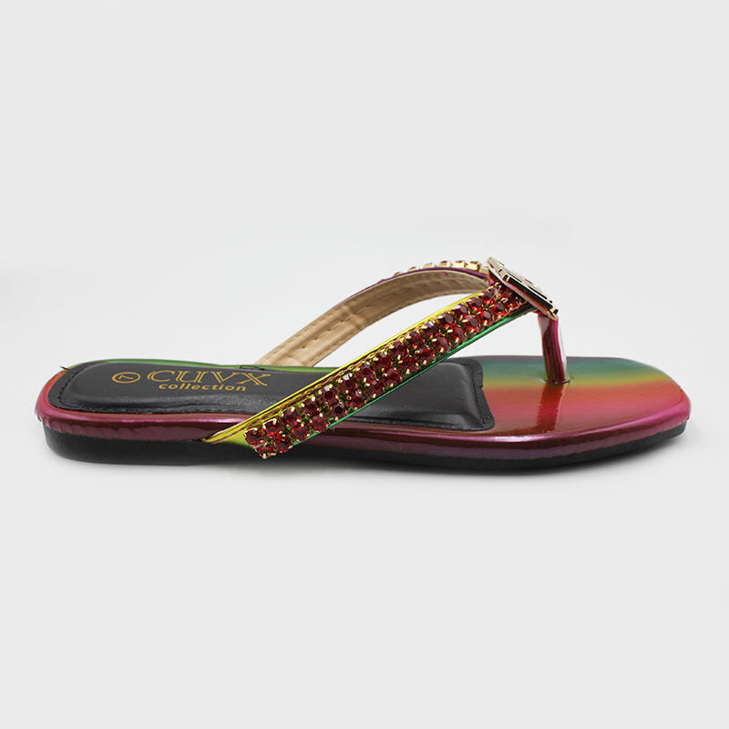 Suriname women's flat bottom metal decoration summer spot wholesale beach herringbone cool slippers Ladies slippers