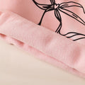 Casual bowknot embroidered black long-sleeve baby sweatshirt and jeans set - girls' two-piece outfit