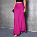 Export cross-border satin satin skirt spring and summer new arrivalfashion  casualartificial silk long skirt women's clothing