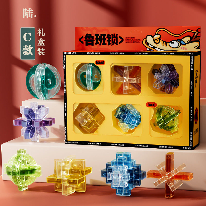 Kids educational science and education luban lock structure ball unlock ring rubik's cube intelligence primary school student kongming lock gift toy