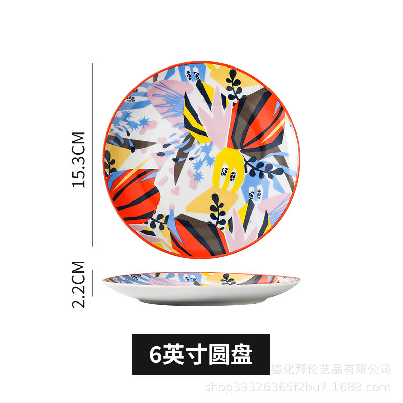 Nordic art ceramic dessert plate - three-tiered skewer plate for fruit and pastries - wholesale feature plates for hotels and restaurants