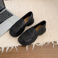 2025 new women's office british style spring/summer versatile skirt black single shoes commute soft sole loafers