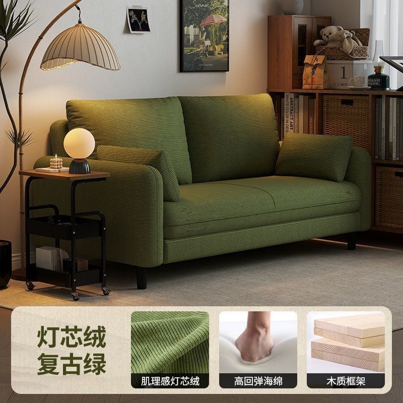 Cat scratch leather retro sofa small apartment comfortable corduroy sofa living room balcony rental house sofa with backrest