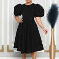 Amazon plus size women's clothing  new bubble sleeve maxi dress elegant evening gown export dress