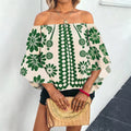 European and american style women's bohemian shirt dress - floral print, off-the-shoulder, vacation-inspired, loose fit, new arrival