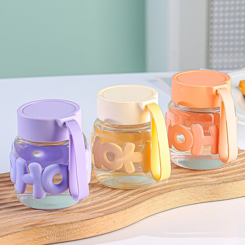 Letter internet celebrity fat cup glass ins style female high-looking easy to carry water cup mini small gift cup