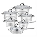 Ready-to-ship 12-piece cookware set: universal thickened stainless steel pots and pans for home boilers and stoves - wholesale gift set