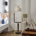 French medieval walnut grain living room sofa next to coffee table storage desktop atmosphere wabi-sabi style bedside floor lamp