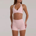 New arrival yoga clothes high waist hip lifting and abdominal control shorts three-quarter pants suspenders beautiful back running sports intimates bra suit