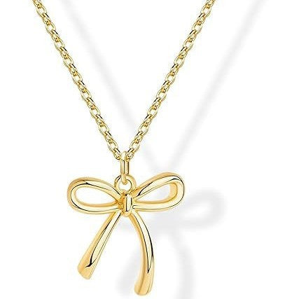 e-commerce amazon cute bow gold necklace factory direct sales