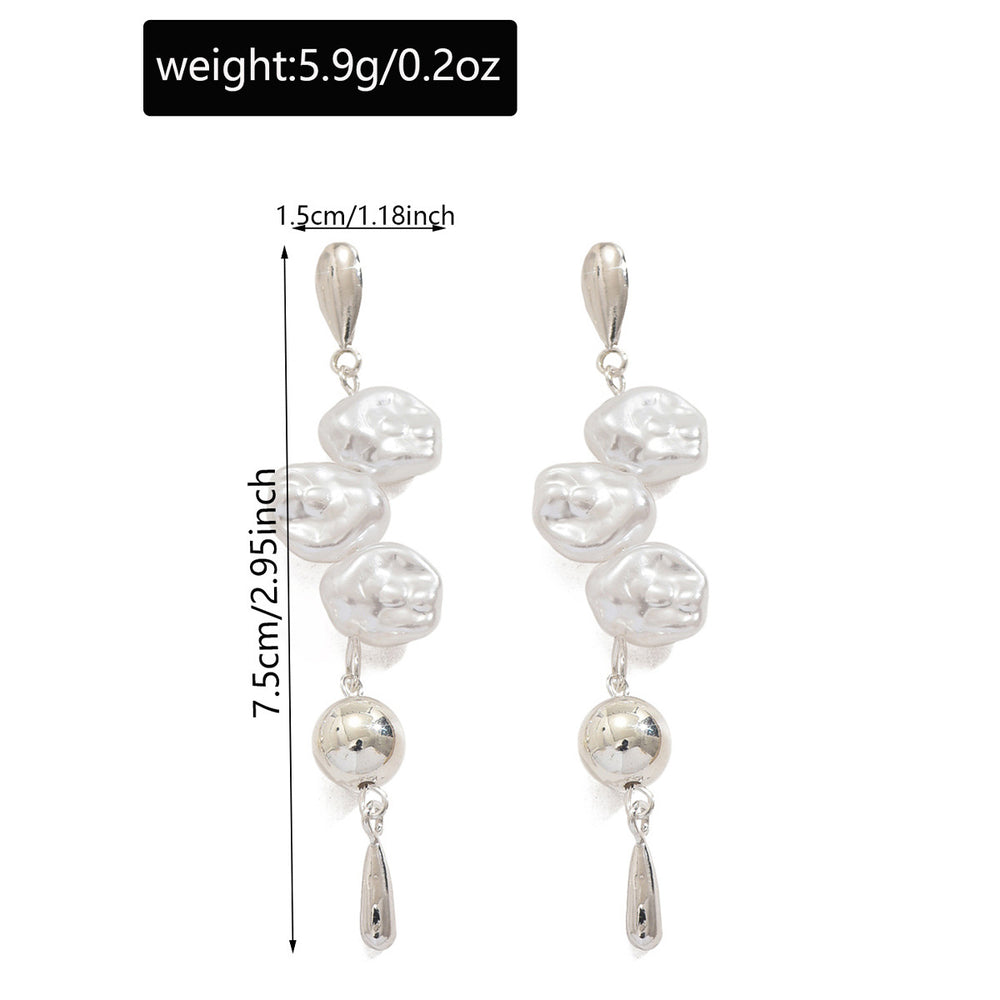 Baroque pearl earrings wholesale - european & american cross-border earrings, irregular light luxury, high-end teardrop earrings for women