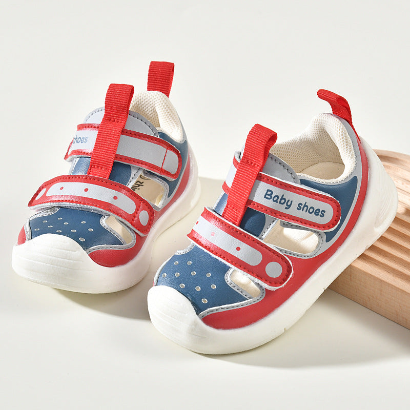 Baby sandals for boys, summer infant first walker shoes, 0-1-2 years old, soft sole baby and toddler functional shoes for girls