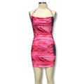 European and american style foreign trade women's clothing  printed camisole bodycon dress halter crisscross backless sexy slim-fit dress for women