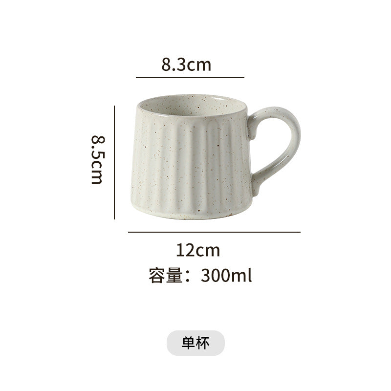 Japanese retro exquisite afternoon tea latte art striped coffee cup and saucer ceramic set - perfect for office milk and breakfast