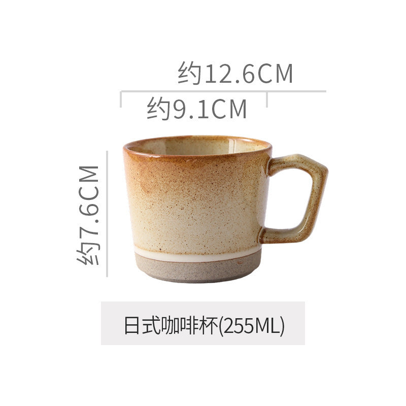 Retro japanese style mug kiln clay cup afternoon tea latte latte cup cake dessert plate for home mug