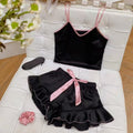 European and american style sexy lingerie pajama set - bowknot cami top and shorts - sexy new summer loungewear