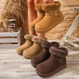 autumn new arrival: plus-size women's casual comfortable european and american style fashionable faux fur over-the-knee boots wholesale