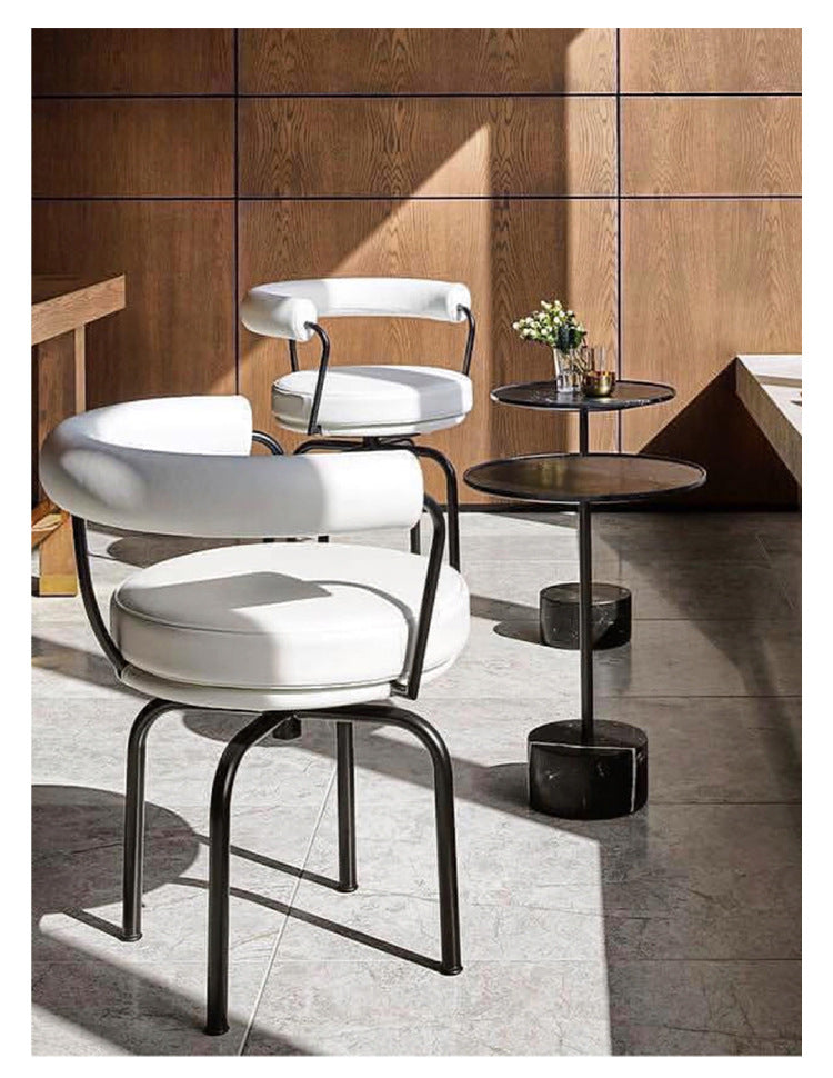 Bauhaus nordic dining chair light luxury stainless steel chair medievalcasual designer negotiation conference office chair back chair