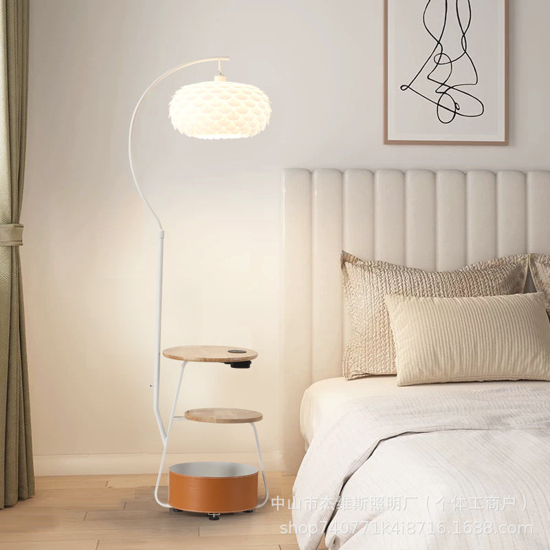 Frenchcasual floor-standing fishing stereo fish scale petals soft light b&b guest room living room multi-functional storage floor lamp