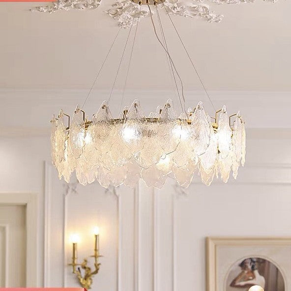 Art Home, French Light Luxury Premium Maple Leaf High-end Villa Bedroom Dining Room Lighting Design Glass Living Room Chandelier
