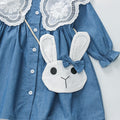 Girls' spring/autumn outfit  new style faux two-piece dress shirt dress, long-sleeved princess dress for toddlers and young children, stylish skirt