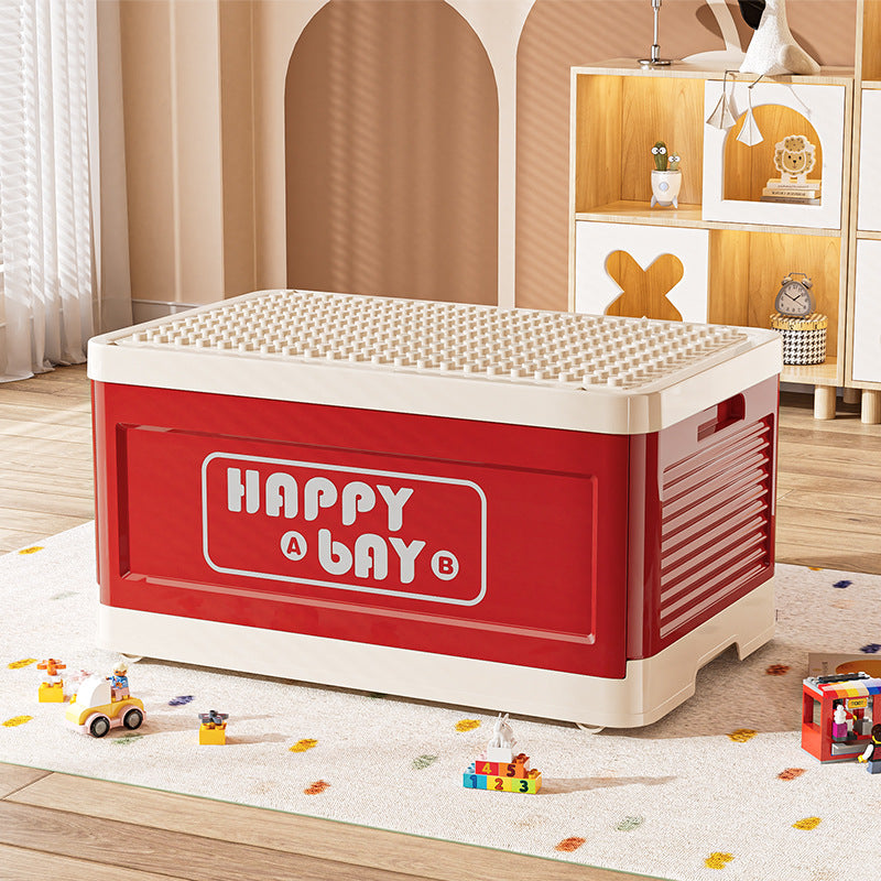 Xinle large capacity Lego building block box with lid dustproof classification storage box with wheel stackable folding storage box