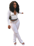 Export fashionfashion women's lapel half zipper drawstring loose pants retro street trendy two-piece setsuit women