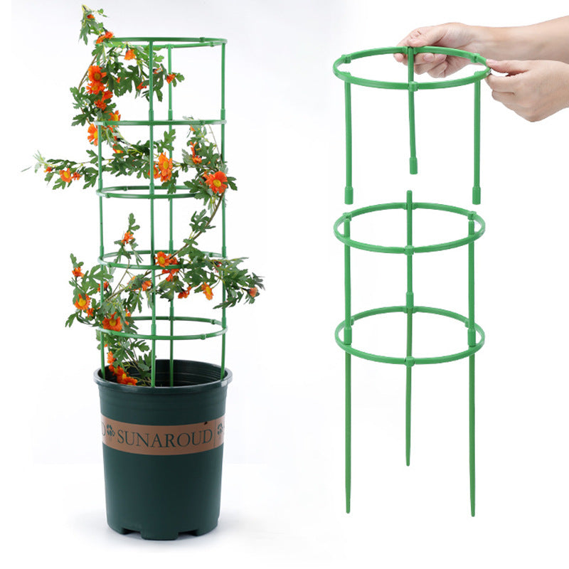 Plastic spliceable flower bracket support ring support rod indoor plant flower stand balcony branch climbing vine frame wholesale