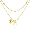 2025 amazon new arrival: 26-letter necklace copper clavicle chain two-piece set - creative, elegant, gentle, and perfect for commuting