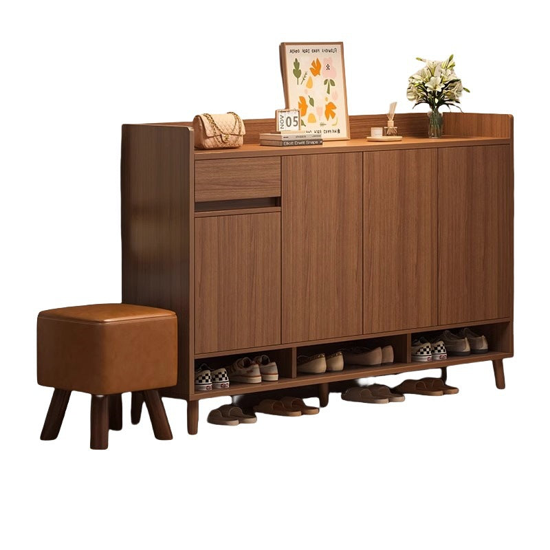 Solid wood core shoe cabinet new 2025 household entrance entrance entrance storage cabinet integrated against the wall indoor storage shelf