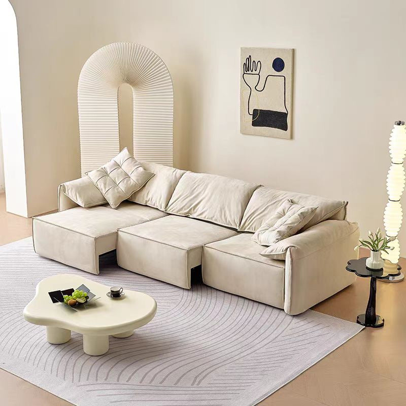 Electric sofa bed - cream style, reclining electric sofa for living room, nordic small apartment, elephant ear smart sofa