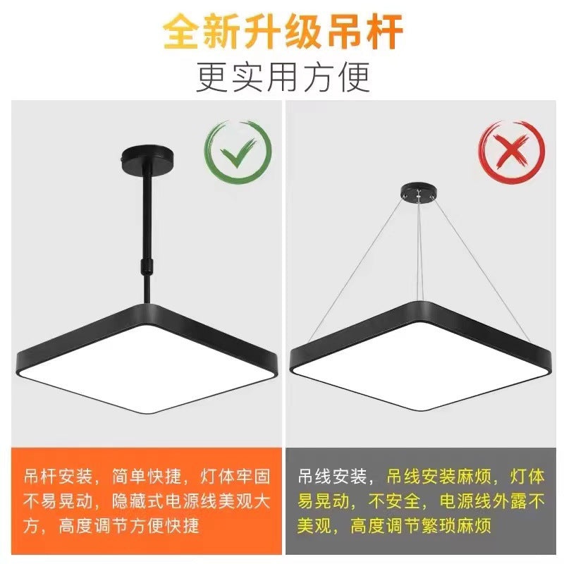 LED sloping roof square sloping roof square chandelier restaurant living room duplex loft commercial store creative lighting