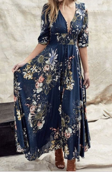 2025 summer: understated luxury, simple chic - plus size women's clothing. unique print design, v-neck, sexy dress