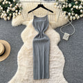 K-style chain suspender knittingdress women's autumnew arrival summer silmslimming lookelegantclassy sense waist skirt