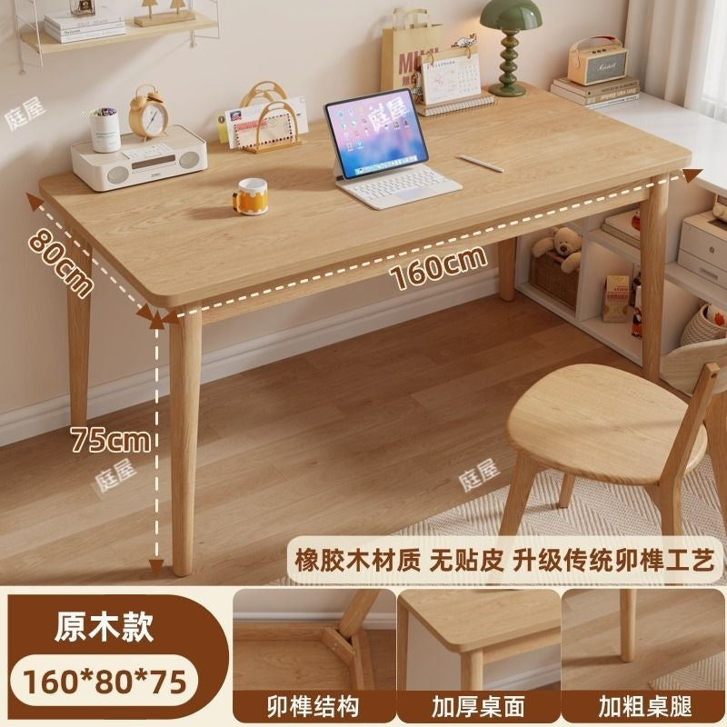 Solid rubberwood desk - home office desk, workstation, study writing desk, computer desk, bedroom study table