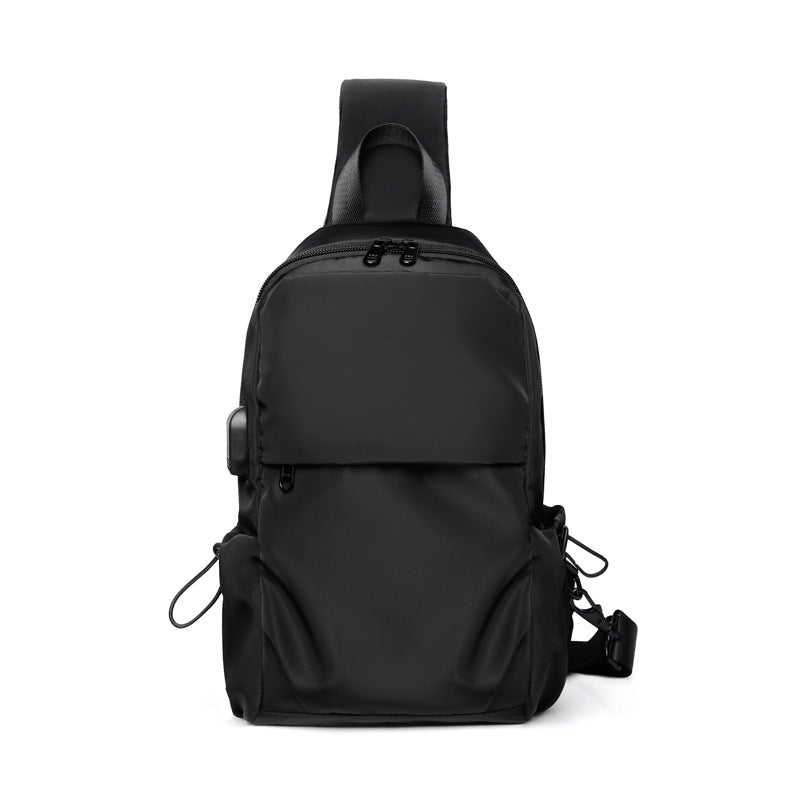 New quality breast bag men's shoulder bag usb charging leisure outdoor sports trendy messenger bag gifts can be printed logo